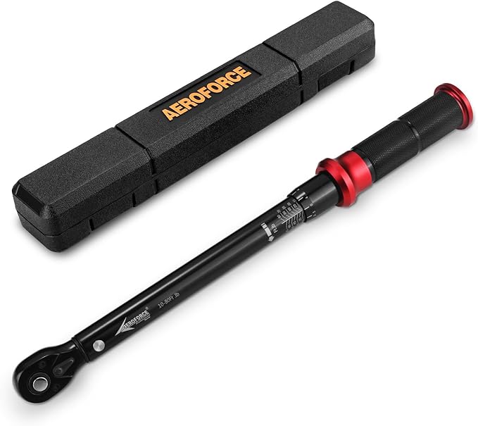 AEROFORCE 3/8-Inch Drive Torque Wrench竊?0-80 lb.ft / 13.6-108.8 Nm),72 Tooth Dual Direction Reversible Ratchet, Dual Range Scales, Precision Calibrated for Bike, Motorcycle and Car Repair