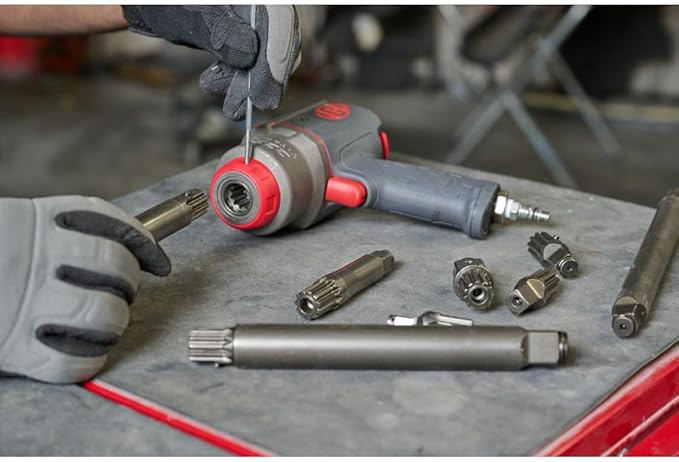 Ingersoll Rand 2236QTIMAX-2 DXS2 1/2" Air Impact Wrench, 2" Extended Anvil, Quiet, 1500 ft-lb Torque, Titanium Hammercase, Friction Ring Retainer, Pistol, Interchangeable Anvil, Multi-functional Tool