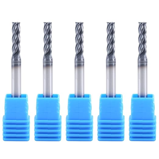 ISB 5/32?쇺?Carbide Square End Mill Set, 4 Flute Micro Grain Carbide Mill Bits for Alloy Steels/Hardened Steels, Suitable for DIYers and Professionals, 5 Pcs