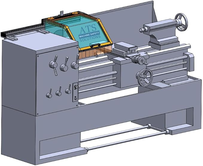 Lathe Guard. 18" Wide, Hinged. Fits machines with up to 12" Chuck Diameters. Standard Model, Part # LG-TR3-18 by ATS Machine Safety Solutions
