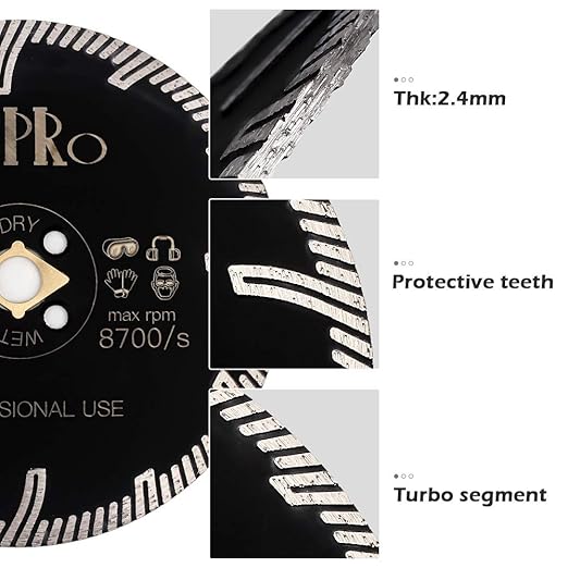 Diamond Granite Blade 7" for Cutting and Grinding Granite Marble Porcelain Tile (7"-1pc)…