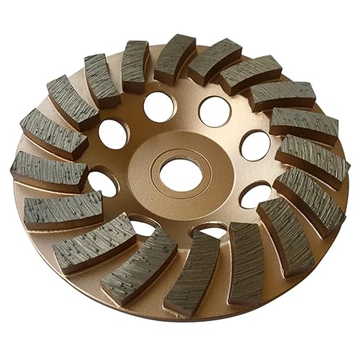 4.5" Diamond Grinding Wheels for Concrete or Masonry, 18 Turbo Segments, #30/40 Grit, Medium Bond, 7/8"-5/8" Arbor