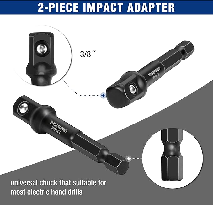WORKPRO 15 Pieces Impact Bolt & Nut Remover Set, 3/8??Drive Bolt Extractor for Removing Stripped, Damaged, Rounded off and Rusted Bolts & Nuts