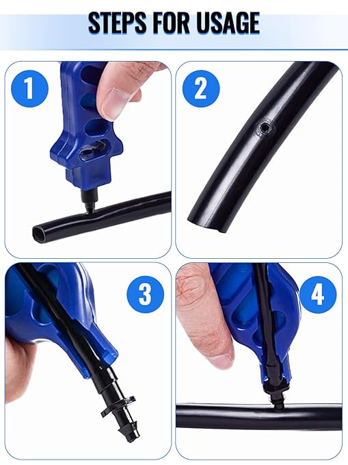 Kalolary 2Pcs Drip Irrigation Tubing Hole Punch, Drip Tube Hole Punch Tool Outdoor Irrigation Pipe Hand Punch for 16/20mm PE Pipe Opening Punch