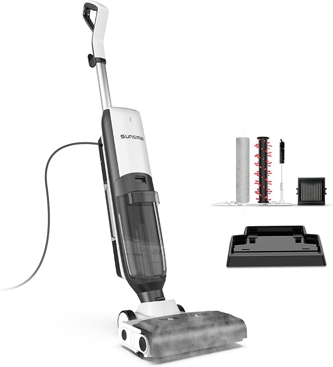 4-in-1 Steam Vacuum Mop Self-Cleaning Wet Dry Vacuum for Hardwood Floors Carpets 212째F High-Temperature Steam with LED Display