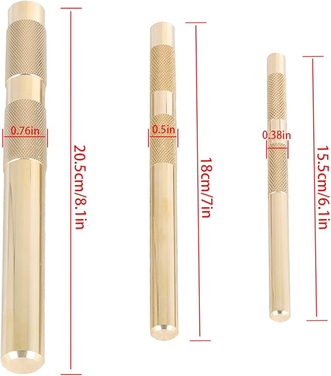 labwork 61360 3PCS Brass Drift Punch Set for Precision Hole Punching