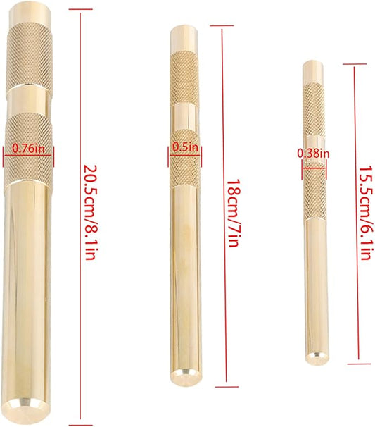 labwork 61360 3PCS Brass Drift Punch Set for Precision Hole Punching