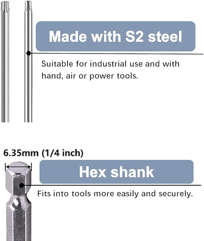 aiyun 11-Piece Shark Vacuum Screwdriver Security Bit Set, S2 Steel Magnetic Security Screwdriver Set 3 Inch Star Driver Bit Set Screwdriver for Shark Vacuum T6-T40 (75mm Length)