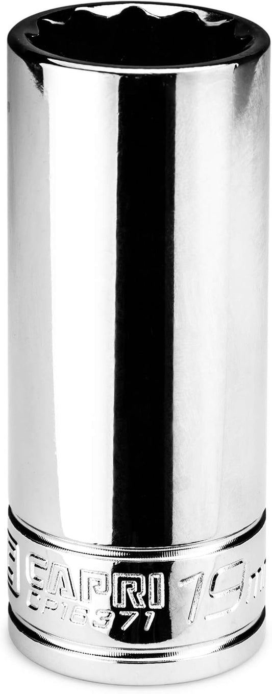 Capri Tools 19 mm Deep Socket, 3/8 in. Drive, 12-point, Metric