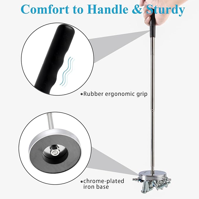 2 Pack Telescoping Magnetic Sweeper Pickup Tool, Screws Parts Finder with 35LB Pull Capacity, Retractable 8.6" to 33" with Strong Magnet, Pick up Nails, Screws