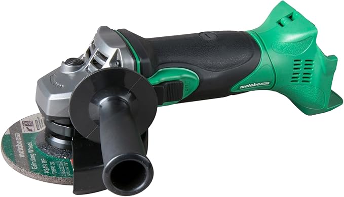 Metabo HPT 18V MultiVolt 4-1/2 Inch Slide Switch Power Angle Grinder Kit, High Torque Motor Power Tool with Battery Charge Indicator, Soft Grip Handle, Safety Features, G18DSL2Q4