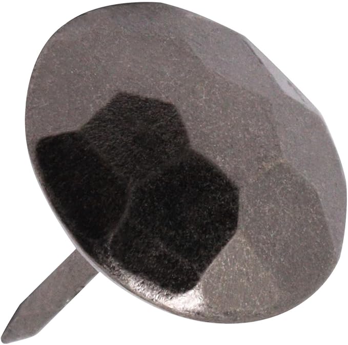 YuGtcen 100pcs Upholstery Tacks, Decorative Nails Thumb Tacks Metal Upholstery Nails for Wood Upholstery Pins Vintage Furniture Tacks (16x20mm, Dark Grey)