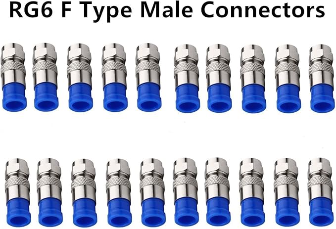 Gaobige Coaxial Compression Tool Coax Cable Crimper Kit Adjustable rg6 rg59 rg11 75-5 75-7 Coaxial Cable Stripper with 20pcs F Male And 10pcs Female to Female rg6 Connectors