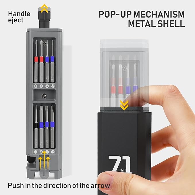 ZOE Precision screwdriver set,71 in 1 small screwdriver sets with case and magnetizer,Mini magnetic screwdriver set for Tablets,PC,phones,Watches,PS5,Toys,Cameras repairing kit,mini tool kit Black