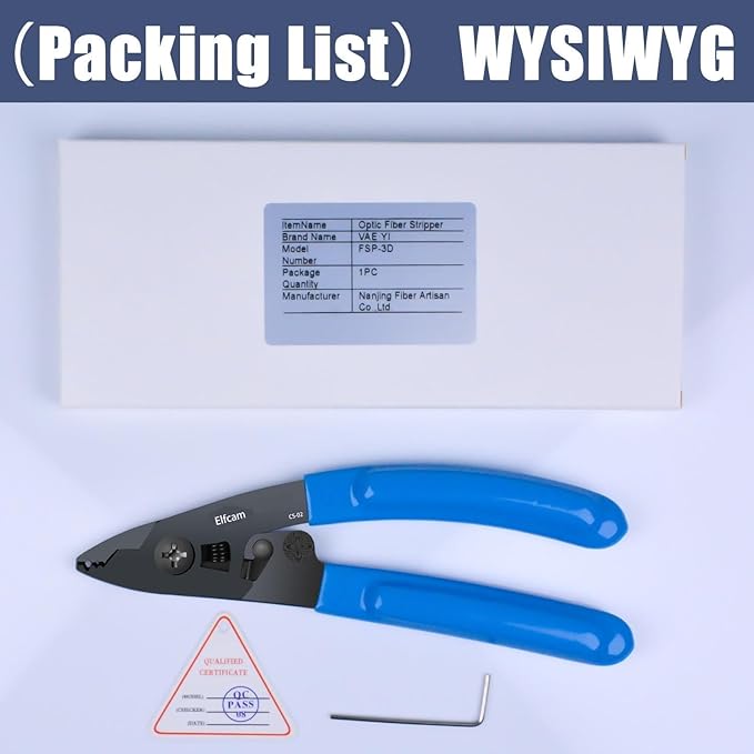 Elfcam짰 - 3 Cut Stripper, FTTH Stripping and Stripping Tools for 2 Sheaths of 125關m to 900關m Fibre Once, CS-2