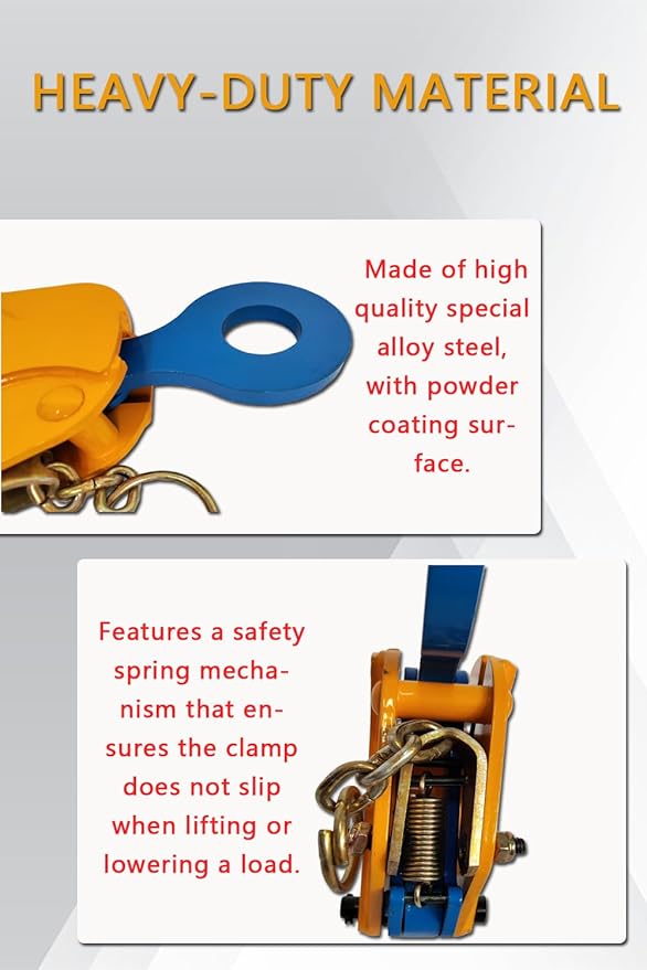 Vertical Plate Clamp lifting clamps 2200Lbs Load Capacity Lifting Clamp 1T Heavy Duty Plate Clamp for Lifting and Transporting lifting and transporting steel plates 【1ton】