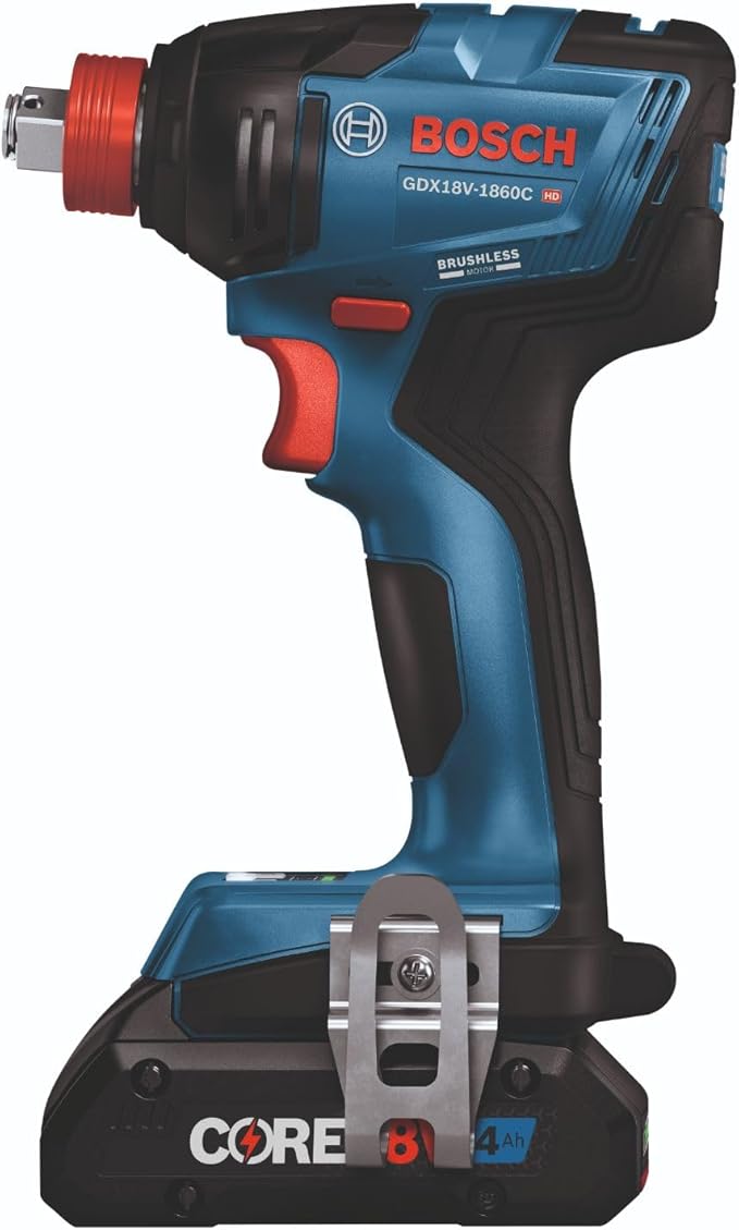 BOSCH GXL18V-260B26 18V 2-Tool Combo Kit with 1/2 In. Hammer Drill/Driver, 1/4 In. and 1/2 In. Two-In-One Bit/Socket Impact Driver, (1) CORE18V 8 Ah Battery and (1) CORE18V 4 Ah Battery