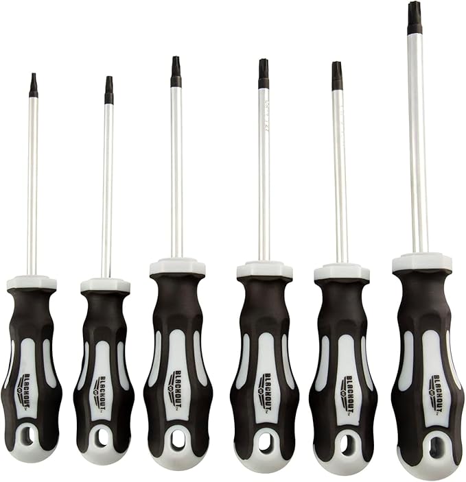 Blackout XP 12-Piece Torx Screwdriver Set Plus Zippered Carrying Bag | Precision Magnetic Screwdriver Tool Set, Black (12 Piece)