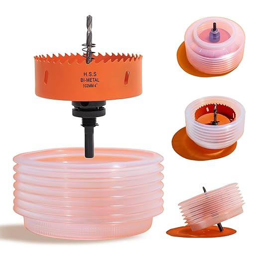 4 Hole Saw for Recessed Lights, 4 Inch Hole Cutter with Dust Bowl Catcher for Led Recessed Lighting 4 Inch and Wood Metal Drywall, Bi-Metal Construction