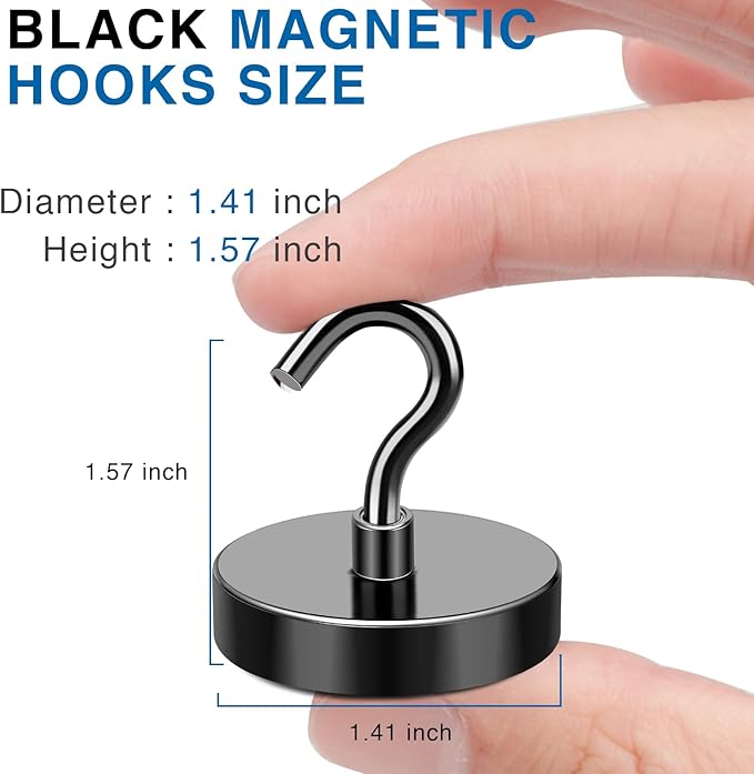 LOVIMAG Magnetic Hooks Heavy Duty, 170LBS Magnet Hooks for Cruise Cabin, Cruise Door Magnets with Epoxy Coating for Hanging, Strong Neodymium Magnets for Ceiling, Home Improvement Must Haves-6 Pcs