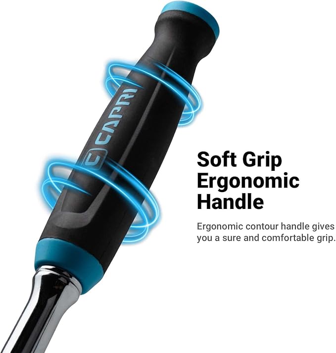 Capri Tools 1/2 in. Drive Fine 90-Tooth Extra Long Ratchet, Ergonomic Soft Grip, 25 in. Long