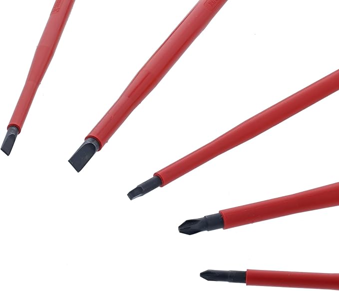 Wiha 32059 5 Piece Insulated SoftFinish Slotted/Phillips/Square Screwdriver Set