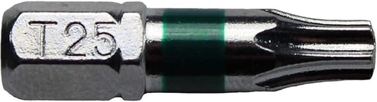 T25 x 1" Torx/Star Driver Bit - Color Coded for Screws and Fasteners (100 Count)