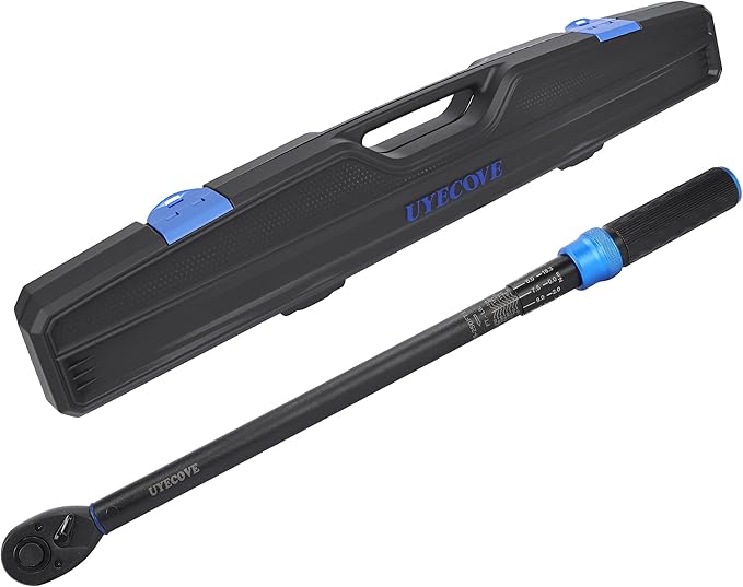 UYECOVE 1/2-Inch Drive Click Torque Wrench, Dual-Direction Click Professional Torque Wrench 40-300FT.LB/33.9-339N.M, Dual Range Scales Graduated in FT.LB and N.M, Blue