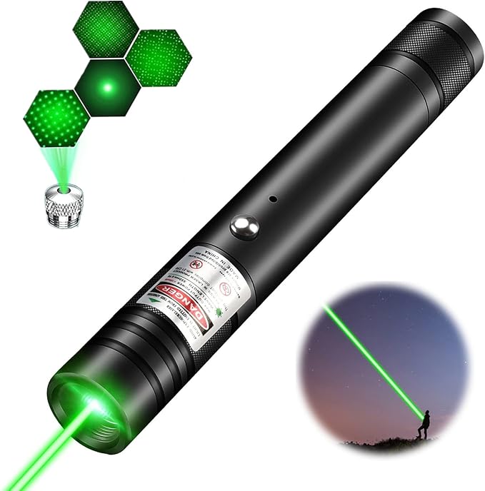 Green Laser Pointer High Power, Rechargeable Flashlight with Laser Pointer, Long Range Laser Pointer for Astronomy Construction and Outdoor Adventures