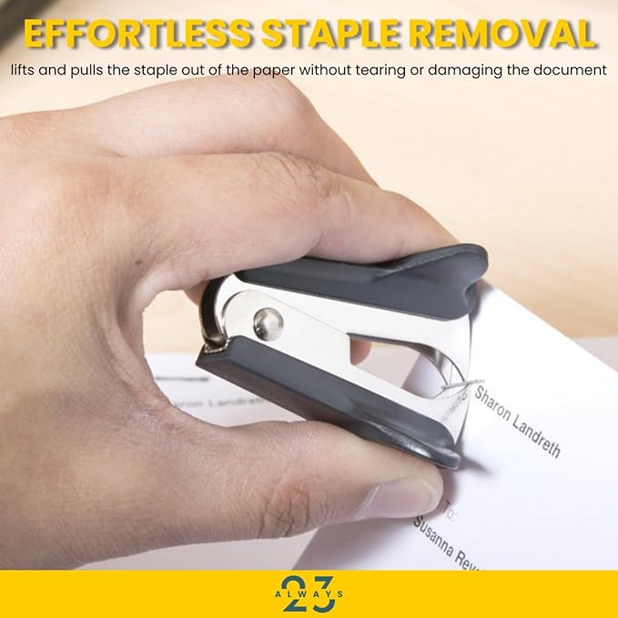 Always23 Staple Remover 6 Pack, Jaw Style- Effortlessly Remove Staples with Precision - Ergonomic Staple Puller Tool - Office and School Essential