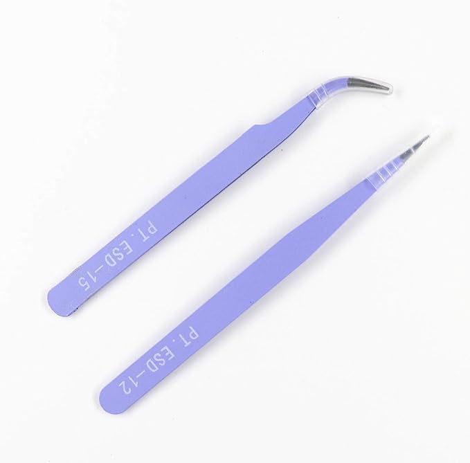 4PCS Precision Tweezers Set, Diamond painting tools,Upgraded Anti-Static Stainless Steel Curved of Tweezers, for Diamond painting, Electronics, Laboratory Work, Jewelry-Making, Craft, Soldering, etc