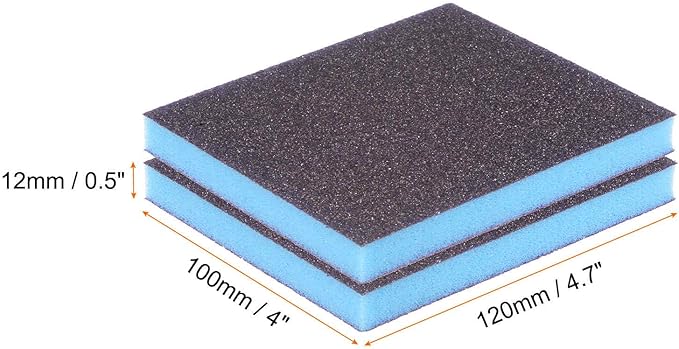 HARFINGTON 16pcs Medium Grit Sanding Sponge Blocks 120-180 Grit Foam Sanding Block Pad for Polishing Kitchen Metal Wood Drywall, 120x100x12mm, Purple