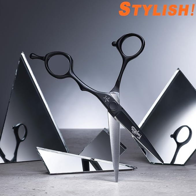 High-end Professional Extremely Very Sharp Barber Hair Cutting Scissors Hairdresser Shears For Hair 5.5 Inch Haircut Scissor Made Of Stainless Steel For Hairdressing Salon and Home Use
