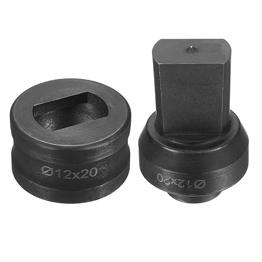 HARFINGTON Hydraulic Hole Punch Die 過12횞20mm Slot Hole 40Cr Steel Electric Punching Kit for CH60 Electric Punching Machine, Black