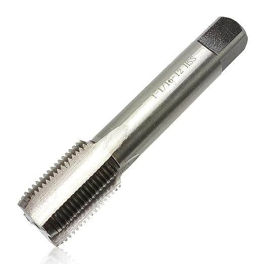 Lzcdelyxiao 1-1/16"-12 Tap UN Right Hand Straight Flute Machine Tap Nominal Diameter 1-1/16" Thread Per Inch 12 Fin Thread Tolerance Grade 2B High Speed Steel HSS