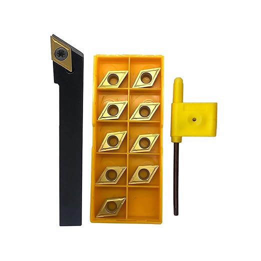 GBJ 1pcs SDJCR1212H11 Holder with 10pcs DCMT32.51 /DCMT11T304 Multilayer Coated CNC Lathe Inserts for SDJCR Lathe Turning Tool Holder Replacement Insert (1/2 Holder with 10pcs DCMT32.51)