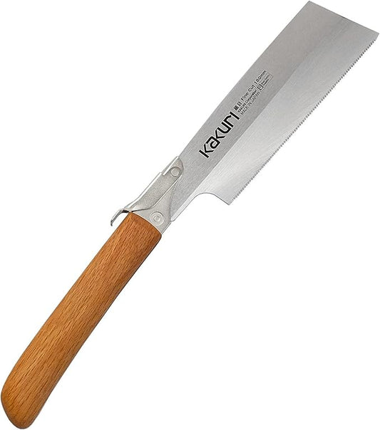 KAKURI Japanese Pull Saw Fine Cut 7" for Woodworking - Professional Handsaw for Precision Cutting, Joinery & Kumiko - Red Oak Handle with Oil Finish - Tool-Free Blade Replacement - Made in Japan