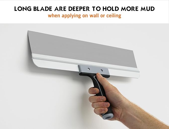 ROLLINGDOG 18 Inch Taping Knife - 18" Drywall Skimming Blade, Threaded End Can be Attached to Extension Pole, Stainless Steel Blade for Skimming and Smoothing Walls and Ceilings