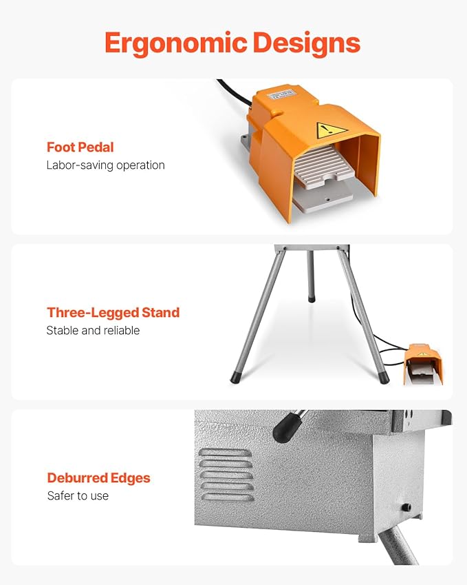VEVOR Electric Pipe Threader Machine, 750W 28RPM Threading Cutting Machine, 1/2 to 2 inch Pipes Threading Cutter Tool with Foot Pedal for Plumbing, Automotive Repairs, Metalworking