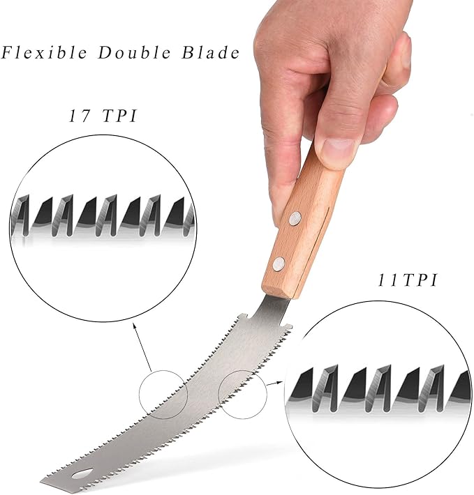 Hand Saw - 6 in Japanese Pull Saw with Flexible Exchangable SK5 Blade for Woodworking, Garden Trim, DIY