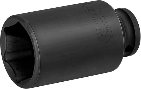 Jetech 1/2-Inch Drive 32mm Deep Impact Socket with 6-Point Design, Heat-Treated Chrome Molybdenum Alloy Steel, Metric