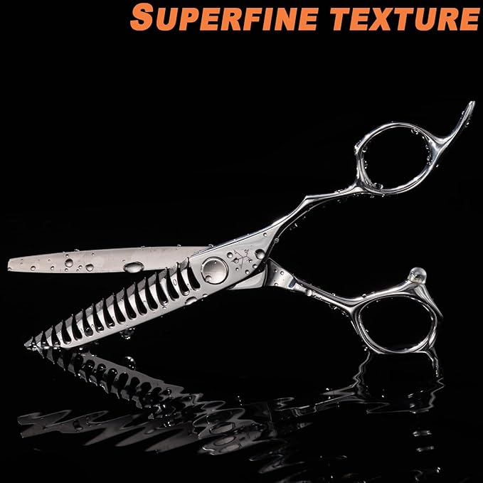 High-end Professional Hair Cut Thinning Scissors Hair Cutting Teeth Shears Barber Hairdressing Texturizing Scissor Extremely Very Sharp 6 Inch Stainless Steel Alloy For Men Women Salon& Home