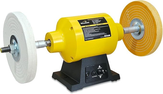 10 Inch Bench Buffer Polisher, Dual Speed 1750/3450RPM Electric Buffing Machine with Heavy Duty Cast Iron Based for Jewelry, Metal, Rock, Wood, Garage, Workshop