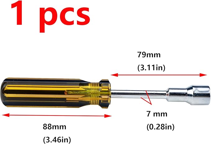 Antrader 12 mm Socket Wrench Screwdriver, High-carbon Steel Hex Nut Driver Non-Magnetic Tip Carburetor Adjustment Tool with 79mm Shaft