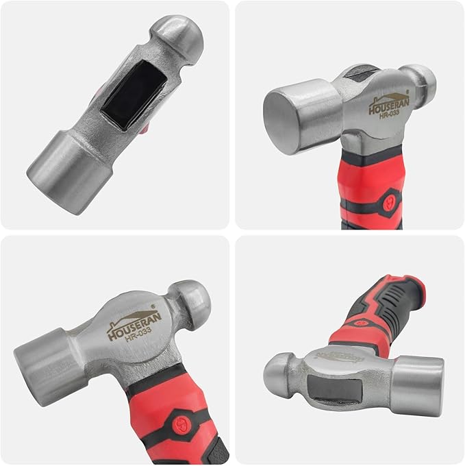 Ball Peen Hammer, 13oz Small Ball Peen Hammer, Stubby Hammer Small Hammer Tool, Hammer for Jewelry Making, Ideal for Home, Auto Repair, Carpentry and Crafting