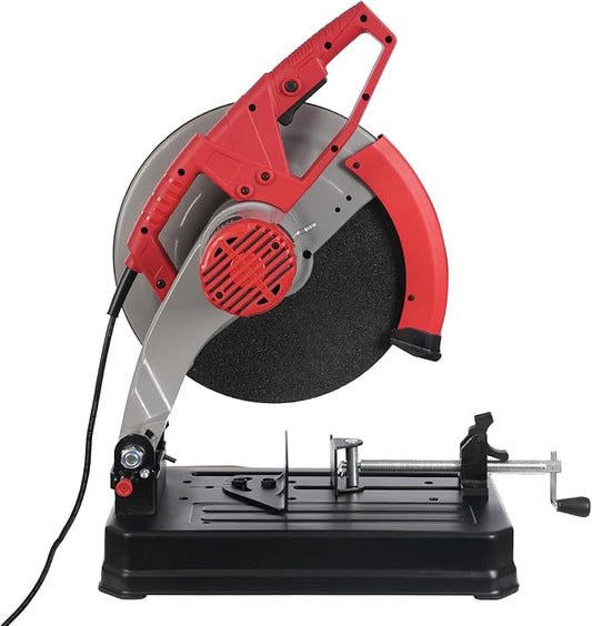 14in Blade Cutting Machine All-aluminum Cut Off Saw 0-45째Adjustable Cutting Saw, 2800W 3900RPM Chop Saw for Cutting Metal Wood Steel Iron Pvc Plastic Aluminum