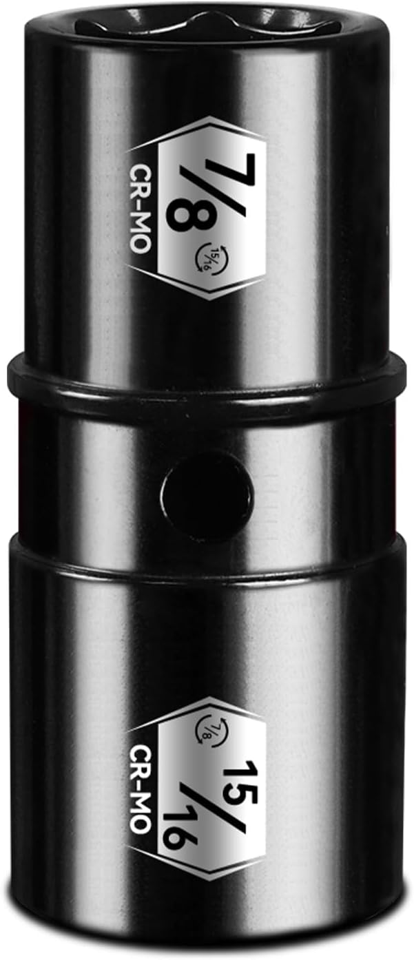 BLACKROBOT 1/2" Drive Impact Lug Nut Socket Set, 7/8" x 15/16" Impact Socket Set, CR-MO, 6-Point, Electroplated Surface for Auto Repair