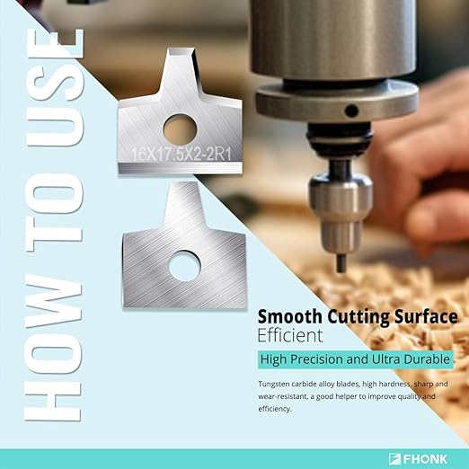 Woodworking Veneer Edge Trimmer Blades 16x17.5x2.0mm-2R1 2-Pcs, Chamfer Plane, Edge Banding Cutter, Manual Planer Blade, Burr Scraper for Board & Wood Surfaces (16x17.5x2-2R1, 2-PCS)