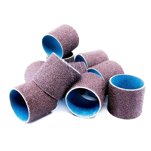 Benchmark Abrasives 1.5" x 1.5" Aluminum Oxide Abrasive Spiral Bands for Rotary Tools, Drum Sleeves for Sanding Deburring Blending Polishing on Metals Plastic Wood Rubber (10 Pack) - 80 Grit