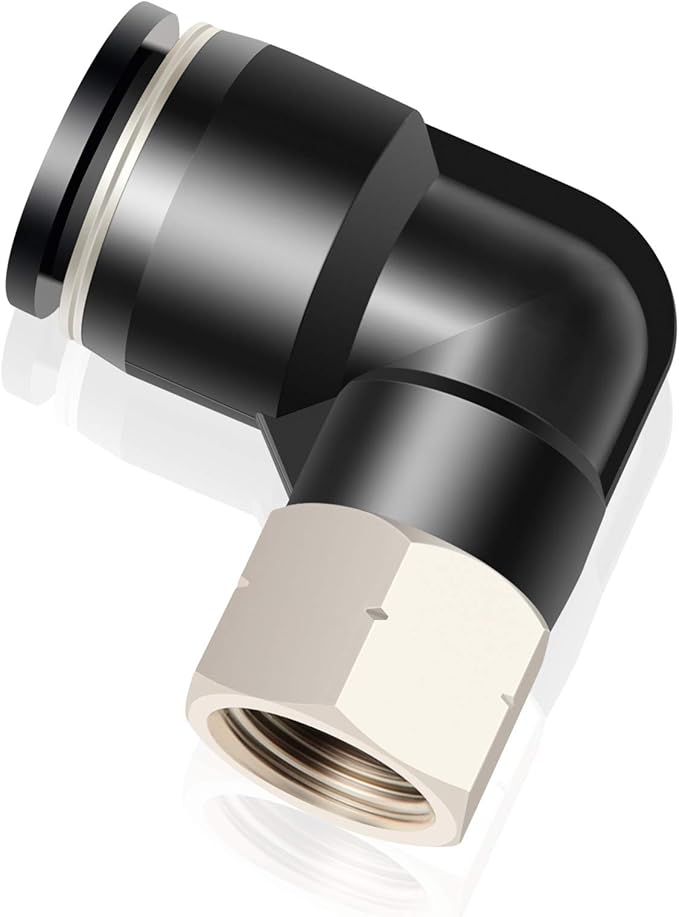 TAILONZ PNEUMATIC Female Elbow 5/16 Inch Tube OD x 1/8 Inch NPT Thread 90 Push to Connect Fittings PLF-5/16-N1 (Pack of 2)